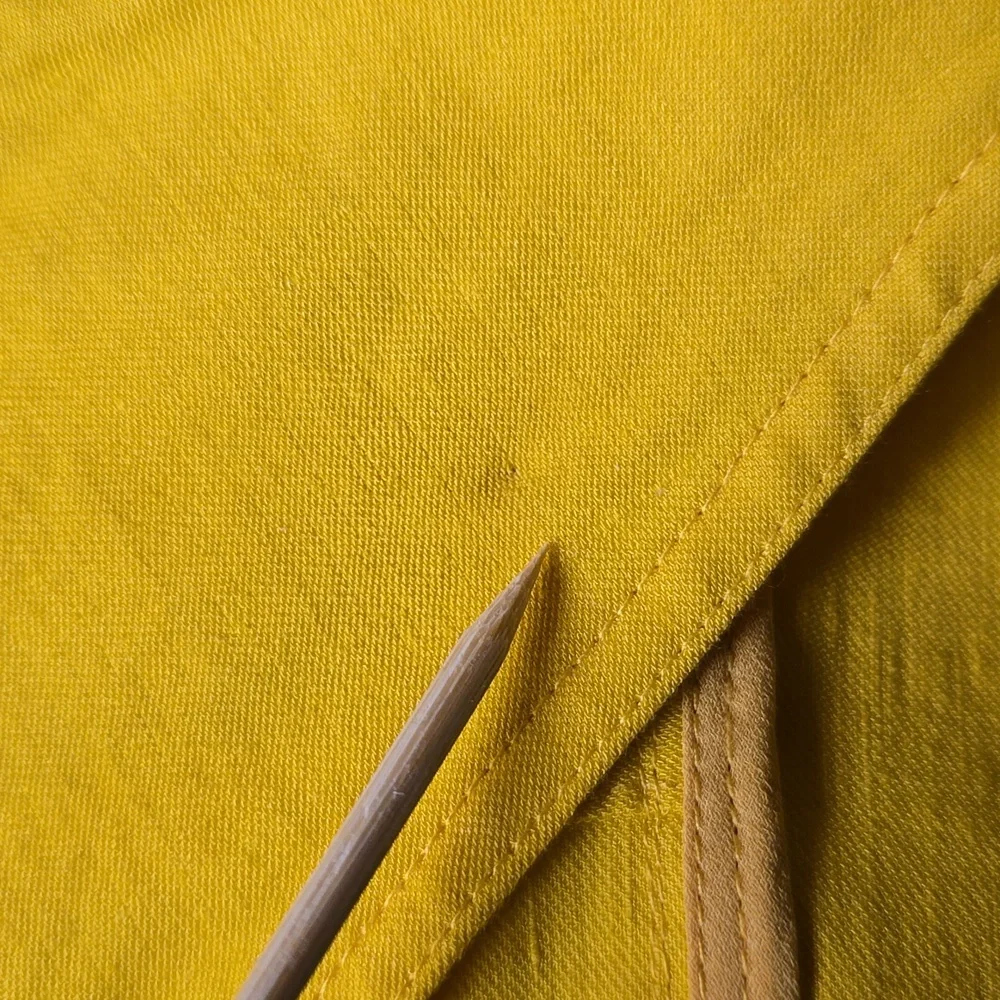 💛 A.L.C. Yellow Mustard Walker Ruffle Shoulder Belted Tie Waist Wrapped Dress 6 - Picture 12 of 12